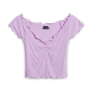 Out from under lilac crop top